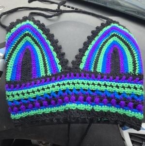 Colorful Crochet Halter Top